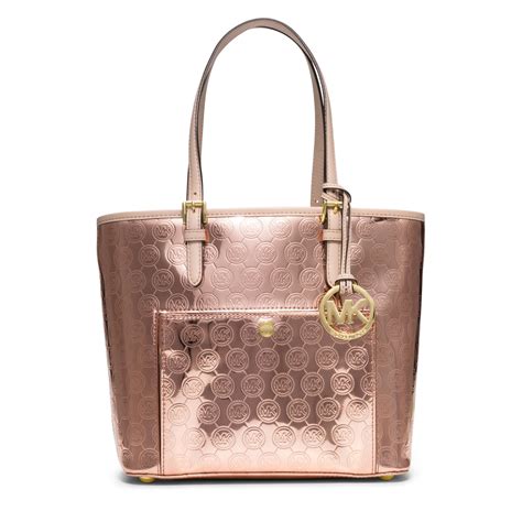 michael kors handbag rose gold hardware 